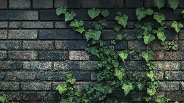 ivy climbing old brick wall