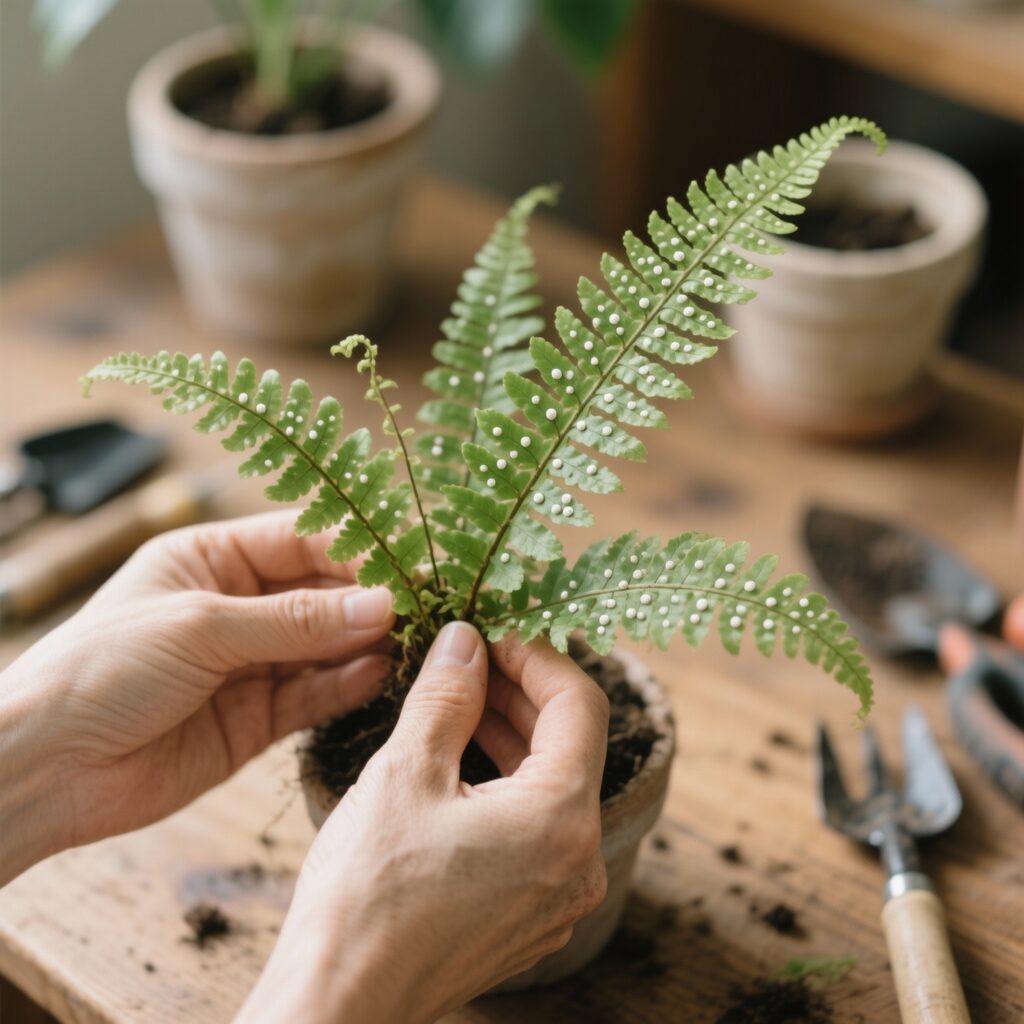 maidenhair fern scale insect infestation